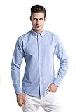 Z.KANG Men's Long-Sleeve Regular Fit Solid Button Down Collar Dress Shirt