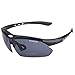 Cycling Sunglasses,Polarized Sports Glasses with 5 Replacement Lenses UV for Cycling Baseball