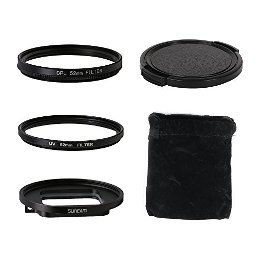 SUREWO CPL Lens Filter 52mm Circular Polarizing Lens Filter with UV Filter Compatible with GoPro Hero 7 6 5 Black