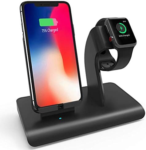 QIH Fast Charging Stand Compatible Iphone Samsung, Wireless Charger Dock Support XS/XS Max/XR/X/ 8 Plus & S9 Plus/ Note8 Fit Apple Watch Series 4/3/2/1 (Not Include Apple Watch Cable)