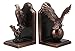 Ebros Gift Academic Award Wings of Glory Bald Eagle On Globe and Branch Bookends Bronze Electroplated Patriotic American Eagle Symbolic Figurine Resin Bookend Pair Statue