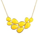 Jane Stone Yellow Bubble Bib Necklace Fancy Chunky Necklace Fashion Jewelry Statement Necklace Evening Party Jewellery(Fn0564-Yellow)