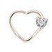 OUFER Body Piercing Jewelry 16 Gauge Clear Heart CZ Left Closure Daith Cartilage Earring Heart Tragus Earrings Piercing (Rose Gold Clear)