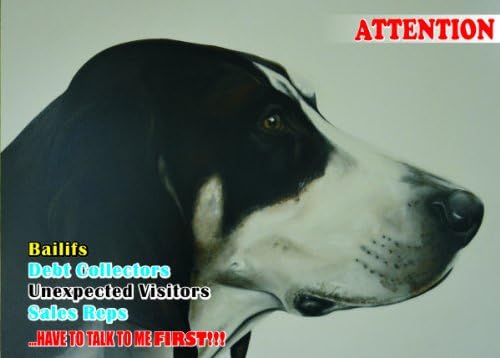 Attention Beware Fun Sign Dog Grand Anglo Francais Blanc Et Noir Dog For Your Home Or House Sf1499 Size A4 Amazon Ca Home Kitchen