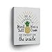 Be A Pineapple Stand Tall Wear a Crown Be Sweet On Inside Quote Canvas Print Tropical Decorative Art Wall Decor Artwork - Ready to Hang -%100 Made in USA - Tropical07-12x8