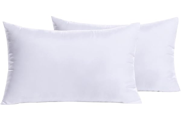 MIULEE Lumbar Throw Pillow Inserts Set of 2 12x20 Inch | Hypoallergenic Premium Pillow Stuffer Rectangle Form for Decorative