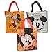 Large Vintage Style Reusable Mickey Mouse Face Non-Woven Grocery Tote Bag (Set of 3)