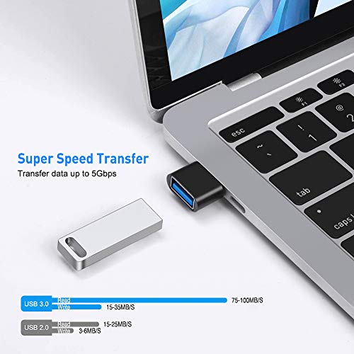 USB C to USB Adapter 2 Pack, Leizhan USB Type-C to USB 3.0 Adapter, USB C to USB A OTG Adapter Connector Compatible with Thunderbolt 3 MacBook Pro/Air 2019+,iPad Pro 2020,Samsung S8 S8+ S9,and More