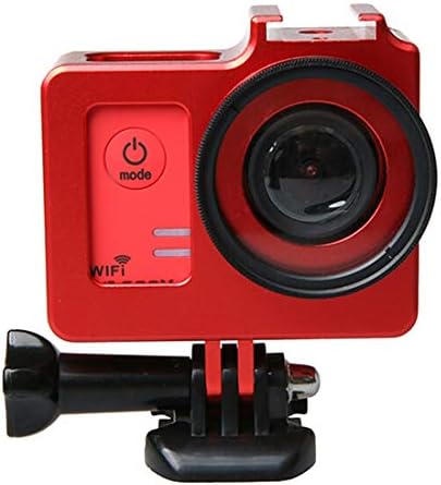 JINYANG Accessory Universal Aluminum Alloy Protective Case with 40.5mm Lens Diameter & Lens Protective Cap for SJCAM SJ5000 & SJ5000X & SJ5000 Wifi Sport Action Camera(Black) (Color : Red)