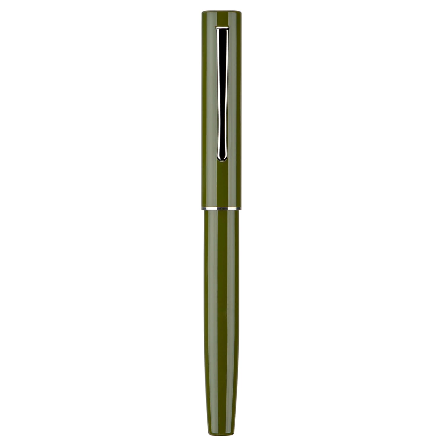HONG DIAN C2 Fountain Pen Fine Soft Nib, Dark Green & Classic Retro Design Metal Pen with Ink Converter