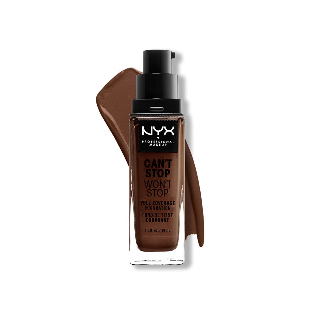 NYX Professional Makeup Can't Stop Won't Stop Full Coverage Foundation, Long Lasting, Waterproof, Vegan Formula, Matte Finish, Shade: Warm walnut — image 1
