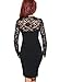 Miusol Women's Elegant Floral Lace Long Sleeves Bridesmaid Midi Dress