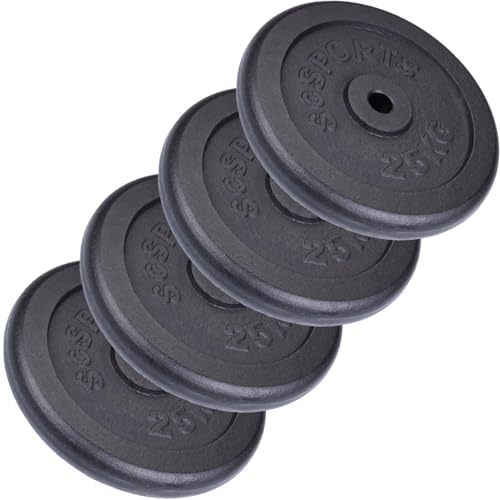 ScSPORTS® Hantelscheiben 30mm Set 2–120 kg aus Gusseisen, Gewichtsscheiben