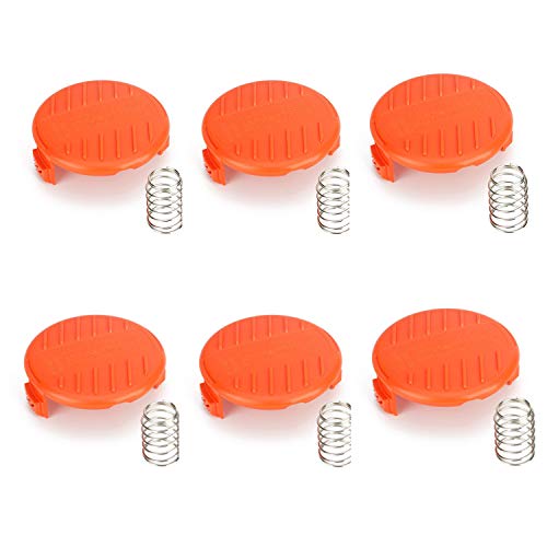 Neato Tek Weed Eater Cover,Trimmer Replacement Spool Cap Covers Compatible for Black & Decker AF-100-3ZP Weed,6 Pack (6 Spool Cap+6 Spring)