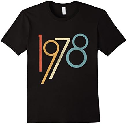 Mens Vintage Graphic 1978 Numbers 40th Birthday T-Shirt Medium Black