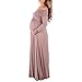 Women's Over The Shoulder Ruched Maternity and Nursing Dress by Mother Bee - Made in USA, Dark Mocha, M