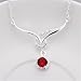 NYKKOLA Jewellery Hot Fashion 925 Silver Ruby Crystal Pendant Beautiful Necklace