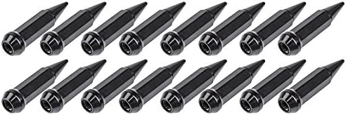 Motosport Alloys (16pk) Spike Tapered Lug Nut 12mm x 1.50mm Thread Pitch Black for Can-Am Maverick X3 X RS Turbo R 2017-2018