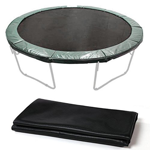 Utheing Trampoline Jumping Mat for 14ft Trampoline Replacement , Round Trampoline Mat with 72 V-rings Springs, Black