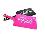 Just Married The Bride and The Groom Wedding Honeymoon Luggage tags Set of 2 by Express Novelties Online