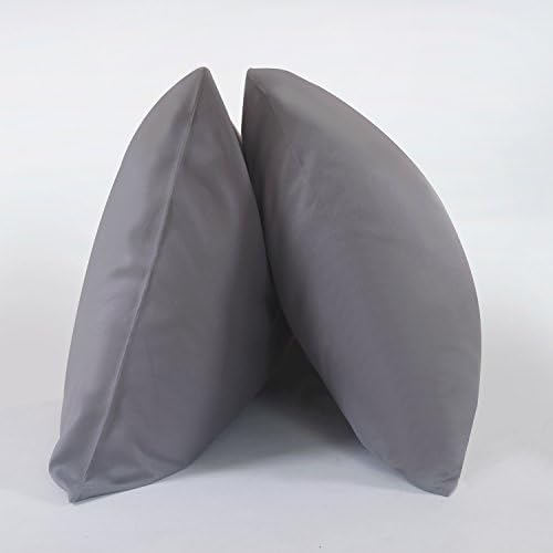 Caitlin White Luxury Pillowcase Set ,100% Super Soft Brushed Microfiber, Wrinkle-Free, Fade &amp; Stain-Resistant with Envelope Closure End Standard/Queen size Pillow Covers Pillowcases Set of 2 (Gray)