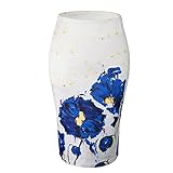 Women Floral Print Midi Pencil Skirt for Office Wear (XL, 62)
