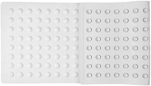 Bath and Shower mat, Non-Slip Bathtub mat, Extra Length, with Effective Suction Cups, Non-Toxic, Latex-Free Natural Rubber, 38.2" x 14.2", White