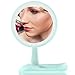 RUIXINLI Makeup Mirror with Rechargeable LED Lighting (USB Charger) - Round Shaped Touchscreen Dimmable LED light Vanity Mirror (Mint Green)
