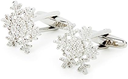 Snowflake-Pattern Cufflinks Men's Cuff Links Gift Silver