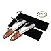 Lausihay Metal ShoeHorn, 2Pcs Stainless Steel Shoe Horns with Cow Leather Strap 5.9