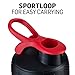 BlenderBottle Sport Mixer Stainless Steel Shaker Bottle, 28 oz, Black/Aqua