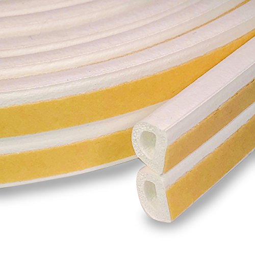 Door And Window Foam Seal Tape 2 PACK: Self-Adhesive EPDM Draft Stopper for Indoor and Outdoor Door Insulation Weather Strip, Gap Draught Blocker, Soundproofing Tape(10ft x 4 seals - White) - Thumbnail 2