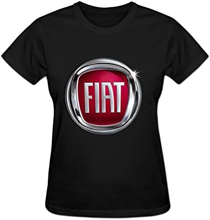 Women's Fiat Logo Pre-cotton T Shirt By Eurpeck XL Black