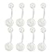 CrazyPiercing Transparent 14 Gauge Clear Acrylic Belly Button Ring Retainer (8 PCS)