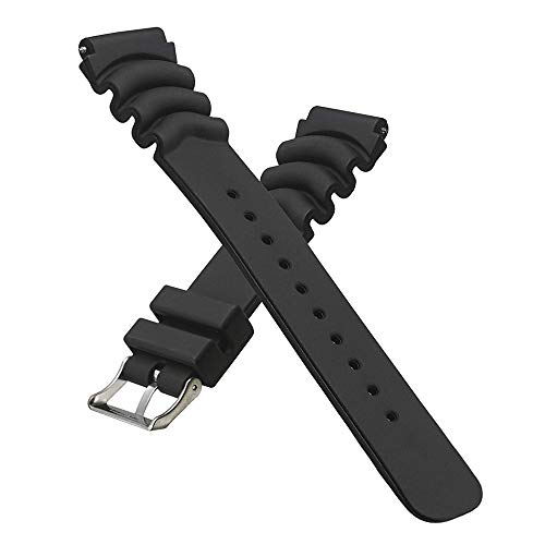 Narako Rubber Curved Line Watch Band 20mm 22mm 24mm Divers Model Fit for Seiko Watches (20mm)