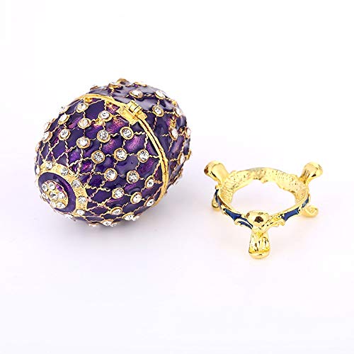 MQW Easter Egg Jewelry Box Diamond Creative Home Decoration Living Room Office Painted Enamel Metal Craft Gift 4 7CM Delicate and Beautiful
