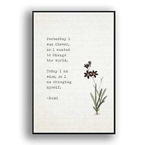 Framed Canvas Wall Art for Living Room, Bedroom Beautiful Quotes Canvas Prints for Modern Home Decoration Ready to Hang - 16"x24" inches