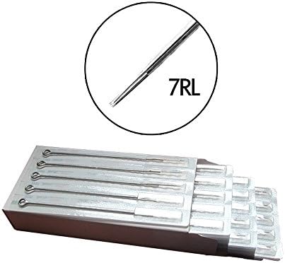 FlyItem 50 PCS 7RL Professional Tattoo Needles Supply Round Liner For Tattooing Machine Gun Grip Tip Disposable Tool