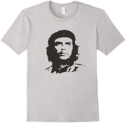 Mens Che Guevara Face Rebel Revolution T-Shirt Small Silver