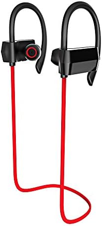 iArk 19g Lightweight Sweatproof Bluetooth Headphones Noise Cancelling Sports Stereo Headset with Microphone, Premium Bass Sound, 7 Hrs Battery for Gym, Running, Black