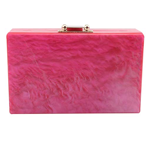 Acrylic Evening Bags and Clutches for Women Crystal Clutch Beaded Rhinestone Purse Wedding Party Handbag (ROSE) - Thumbnail 5