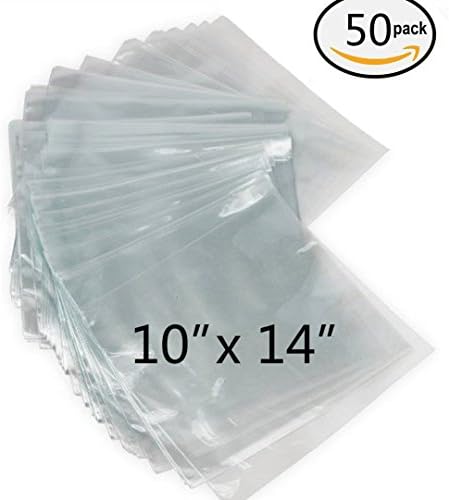 Heat Shrink Wrap Bags PVC 50Pcs for Bath Bombs Handmade Soaps and DIY Small Crafts (10"x 14"50pcs)