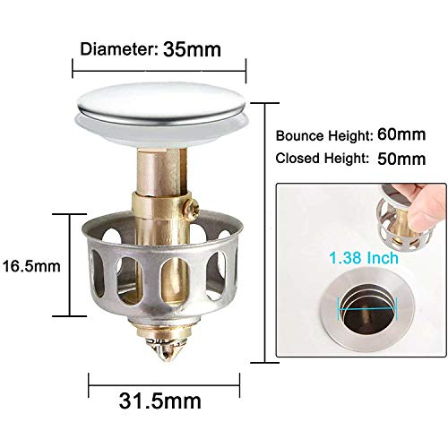 nanum 35mm Universal Wash Basin Bounce Drain Filter,Basin PopUp Drain