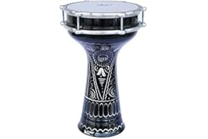 Darbuka Doumbek Drum Instrument with Hand Engraved -Made in Turkey-8" Tunable Synthetic Head DKD-220 (8" (20 cm))