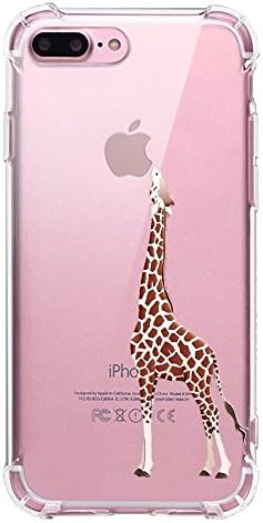 Cute iPhone 7 Plus Case ,Coolbe [1.5mm thick] Funny Giraffe Ultra Slim Anti-scratch Dustproof Adorable Cartoon Slim Transparent Clear TPU Soft Silicone Back Cases Cover for iPhone 7 Plus