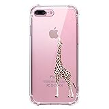 Cute iPhone 7 Plus Case ,Coolbe [1.5mm thick] Funny Giraffe Ultra Slim Anti-scratch Dustproof Adorable Cartoon Slim Transparent Clear TPU Soft Silicone Back Cases Cover for iPhone 7 Plus