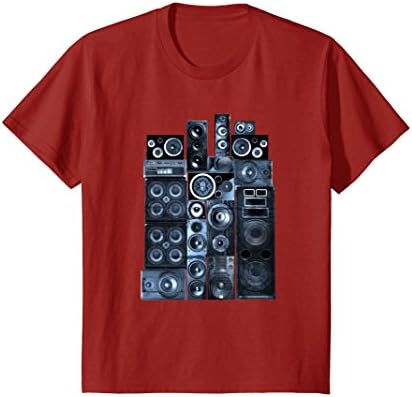 Kids WALL OF SOUND - music - speakers - amp - stereo - T-shirt 6 Cranberry