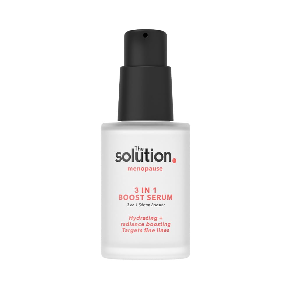 The Solution Menopause 3 in 1 Boost Serum (30ml). Dermatologically Tested Anti Aging Skin Care, Super Hydrating Collagen Serum for Face, Vegan & Cruelty Free Anti Aging Serum for Face
