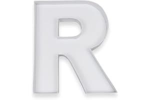 MANOCZY 10"R Shaped Cardboard Letter Mache Chocolate Sweets Candy Container Box (White, R)