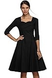 ACEVOG Audrey Hepburn Style 1950's 3 4 Sleeve Rockabilly Swing Evening Dress